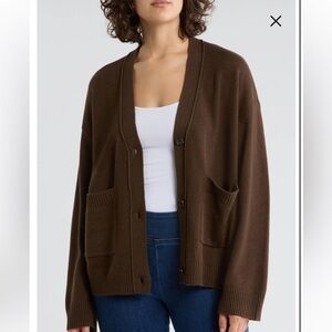 NWT Rails Lindi Cotton/Wool/Cashmere Blend Cardigan Brown Size Small